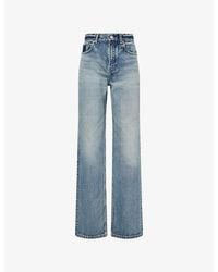 Alaïa - Straight-Leg Faded Denim Jeans - Lyst