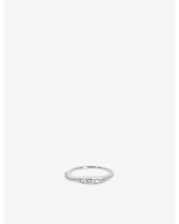 Monica Vinader - Riva 18Ct-Plated Vermeil Sterling- And 0.18Ct Lab-Grown Diamond Stacking Ring - Lyst