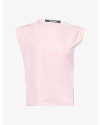 Jacquemus - La Haut Drap Sleeveless Cotton-Poplin Top - Lyst