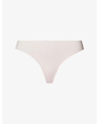 Hanro - Invisible Mid-Rise Stretch-Cotton Thong - Lyst
