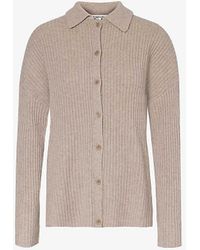 Reformation - Fantino Collared Recycled Cashmere-blend Cardigan - Lyst