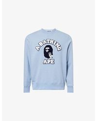 A Bathing Ape - X Ovo College Crewneck Cotton-Jersey Sweatshirt - Lyst