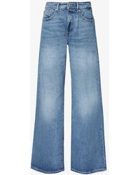 GOOD AMERICAN - Good Ease Wide-leg Mid-rise Denim-blend Jeans - Lyst