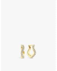 Sif Jakobs - Ellera Waves Medio 18Ct-Plated Sterling And Zirconia Hoop Earrings - Lyst