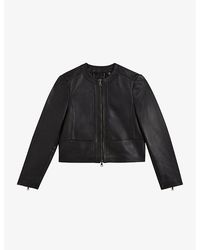 Ted Baker - Clarya Zipped Slim-fit Leather Jacket - Lyst