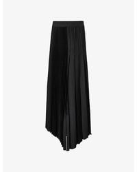 AllSaints - Jax Pleated Satin Midi Skirt - Lyst