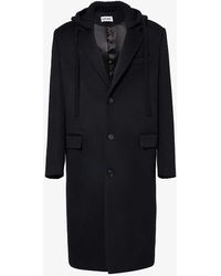 Loewe - Single-breasted Hooded Wool And Cashmere-blend Coat - Lyst