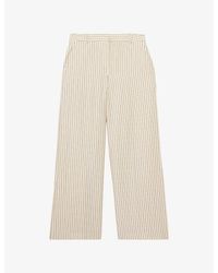 Reiss - Jayce Wide-Leg High-Rise Woven Trousers - Lyst