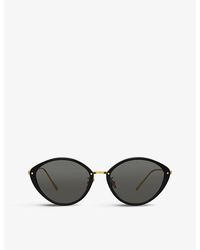 Linda Farrow - 1086 C1 Lucy 22ct Gold-plated Titanium And Recycled-acetate Cat Eye-frame Sunglasses - Lyst