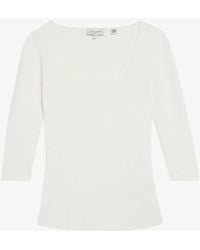 Ted Baker - Vallryy Square-neck Stretch-woven Top - Lyst