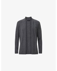 AllSaints - Mode Ramskull-Embroidered Merino-Wool Cardigan - Lyst