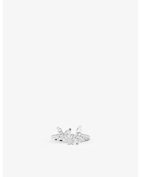 Apm Monaco - Papillon Rhodium Plated Alloy And Cubic Zirconia Ring - Lyst