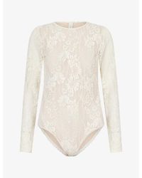 Zimmermann - Long-Sleeve Lace Bodysuit - Lyst