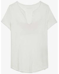 Zadig & Voltaire - Tunisien Graphic-print Short-sleeve Cotton T-shirt - Lyst