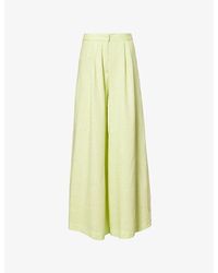 Yasmina Q - Mia Wide-Leg Cotton Trousers - Lyst