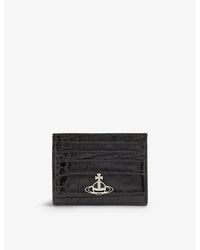 Vivienne Westwood - Orb-logo Croc-embossed Leather Card Holder - Lyst