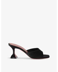 AMINA MUADDI - Lupita 70 Suede Heeled Mules - Lyst