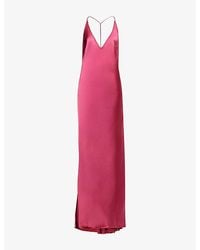 Anna October - Justina Plunge Woven Maxi Dress - Lyst