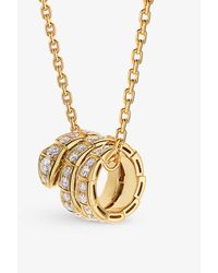 BVLGARI - Serpenti Viper 18ct -gold And 0.63ct Round-cut Diamond Pendant Necklace - Lyst