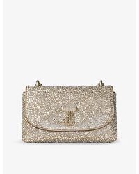 Jimmy Choo - Curve Rhinestone-Embellished Suede Cross Body Bag - Lyst