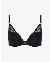 Chantelle - Fleurs Embroidered Plunge T-Shirt Bra - Lyst