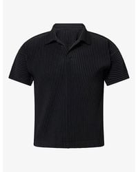 Homme Plissé Issey Miyake - Basics Pleated Knitted Polo Top - Lyst