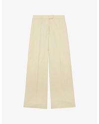 Reiss - Anya Wide-Leg Silk And Wool Trousers - Lyst