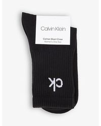 Calvin Klein Keira Logo-print Cotton-blend Socks - Black