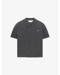 Marni - Flower-Embroidered Short-Sleeve Wool And Cashmere-Blend Jumper - Lyst