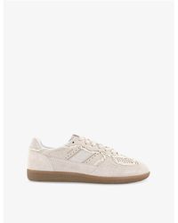 Alohas - Tb490 Crochet-Trim Suede Low-Top Trainers - Lyst