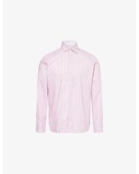 Hackett - Stripe-Print Long-Sleeve Cotton Shirt - Lyst