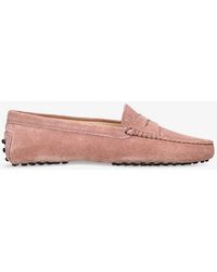 Tod's - Mocassino Gommini Suede Driving Shoes - Lyst