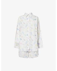 It's 9pm - X Oceanus Jessie Sealife-Print Cotton Pyjama Set - Lyst