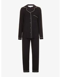 THE NAP CO - Rayon Piped Stretch-Jersey Pyjama Set - Lyst