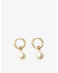 Missoma - Fine Pearl Drop 9Ct Mini Hoop Earrings - Lyst