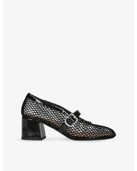 Alaïa - Fishnet 55 Heeled Leather Pumps - Lyst