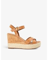 Dune - Kindest Crossover-Strap Wedge Sandals - Lyst