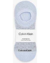 Calvin Klein - Logo-print Pack Of Two Stretch-cotton Blend Socks - Lyst