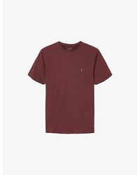 AllSaints - Brace Logo-Embroidered Cotton-Jersey T-Shirt - Lyst