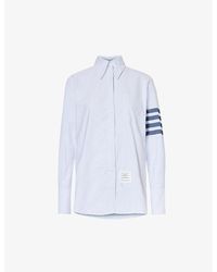 Thom Browne - exaggerated Logo-print Cotton Shirt - Lyst