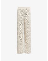 AllSaints - Milly Open-knit Cotton-knit Trousers - Lyst