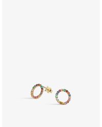 La Maison Du Couturier - With Love Darling #17 Partnership 14Ct-Plated Vermeil Sterling- And Cubic Zirconia Stud Earrings - Lyst
