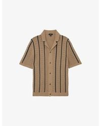 Reiss - Ellingham Striped Knitted Cotton-Blend Shirt - Lyst