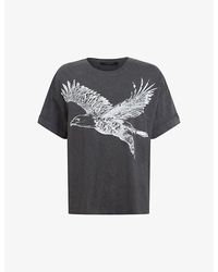 AllSaints - Flite Eagle-print Organic-cotton T-shirt - Lyst
