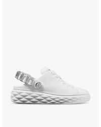 Jimmy Choo - Diamond Sling Crystal-embellished Leather Low-top Trainers 2. - Lyst