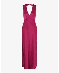 OMNES - Nova Tie-Back Satin Maxi Dress - Lyst
