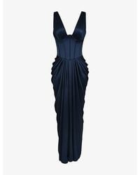 House Of Cb - Angeline Corset Satin Maxi Dress Xs (A-C Cup) - Lyst