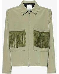 Song For The Mute - Fringed-pocket Boxy-fit Woven Jacket - Lyst