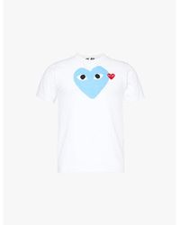 COMME DES GARÇONS PLAY - Big And Small Heart Brand-Appliqué Cotton-Jersey T-Shirt - Lyst