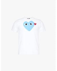 COMME DES GARÇONS PLAY - Big And Small Heart Brand-Appliqué Cotton-Jersey T-Shirt - Lyst